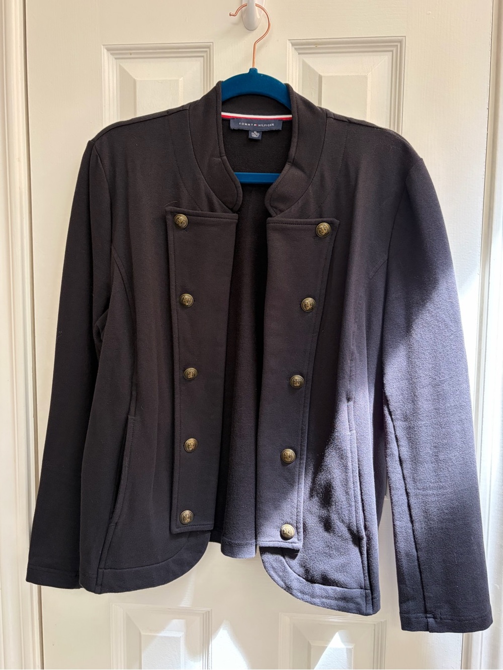 Tommy Hilfiger Black Double-Breasted Military Blazer